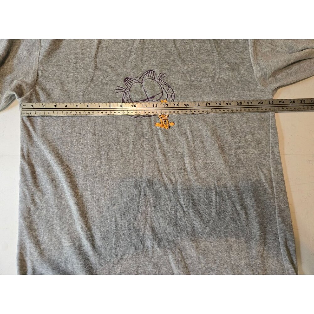 Vintage Garfield Pajama Velour Sleepwear Sleep Shirt Nightgown Large Gray EUC - Picture 5 of 5
